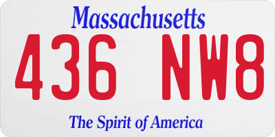 MA license plate 436NW8