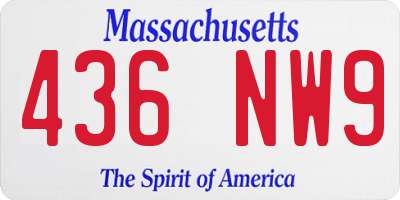 MA license plate 436NW9