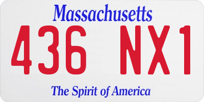 MA license plate 436NX1