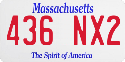 MA license plate 436NX2