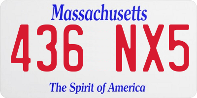 MA license plate 436NX5