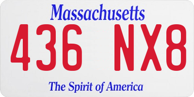 MA license plate 436NX8