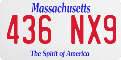 MA license plate 436NX9