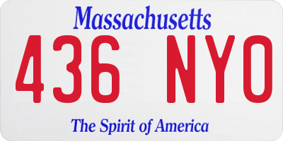 MA license plate 436NY0