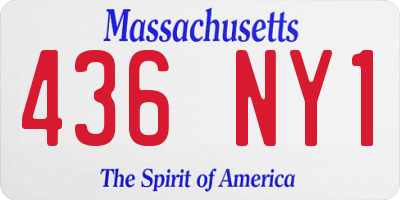 MA license plate 436NY1