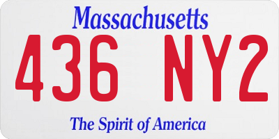 MA license plate 436NY2