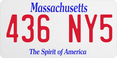 MA license plate 436NY5