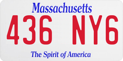 MA license plate 436NY6