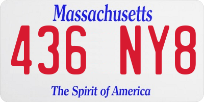 MA license plate 436NY8