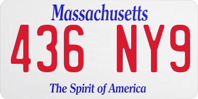 MA license plate 436NY9