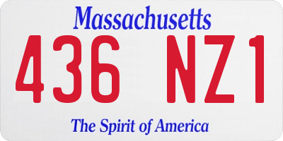 MA license plate 436NZ1