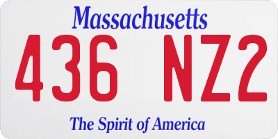MA license plate 436NZ2