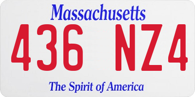 MA license plate 436NZ4