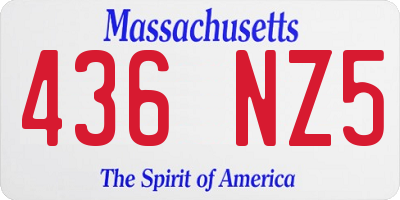 MA license plate 436NZ5