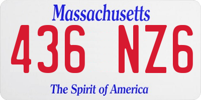 MA license plate 436NZ6