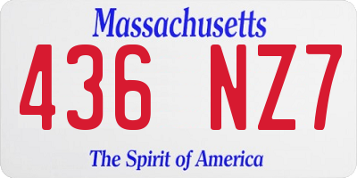 MA license plate 436NZ7