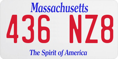 MA license plate 436NZ8