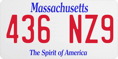 MA license plate 436NZ9