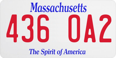 MA license plate 436OA2