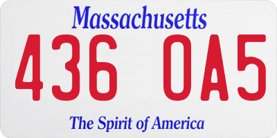 MA license plate 436OA5