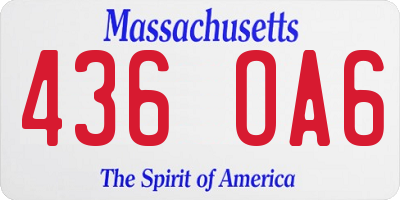 MA license plate 436OA6