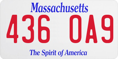 MA license plate 436OA9