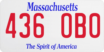MA license plate 436OB0
