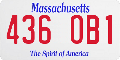 MA license plate 436OB1