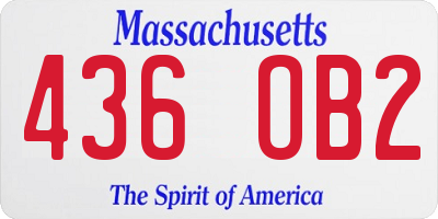 MA license plate 436OB2