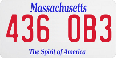 MA license plate 436OB3