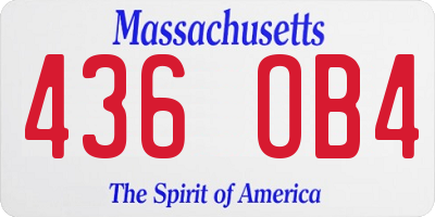 MA license plate 436OB4