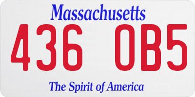 MA license plate 436OB5