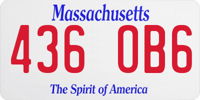 MA license plate 436OB6