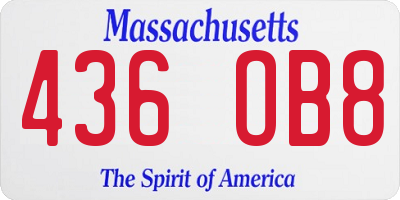 MA license plate 436OB8