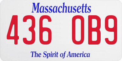 MA license plate 436OB9