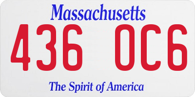 MA license plate 436OC6
