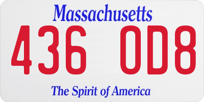MA license plate 436OD8