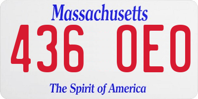MA license plate 436OE0