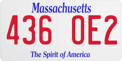 MA license plate 436OE2