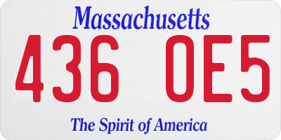 MA license plate 436OE5