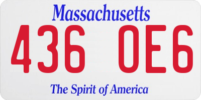MA license plate 436OE6