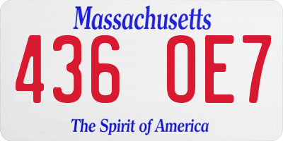 MA license plate 436OE7