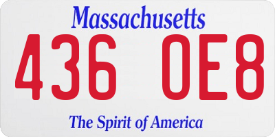 MA license plate 436OE8