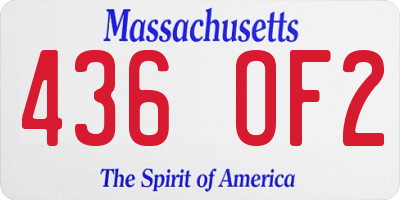 MA license plate 436OF2