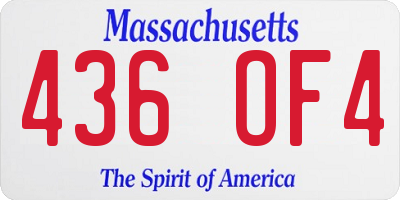 MA license plate 436OF4