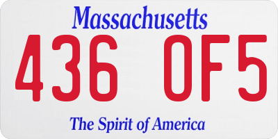 MA license plate 436OF5