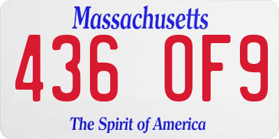 MA license plate 436OF9