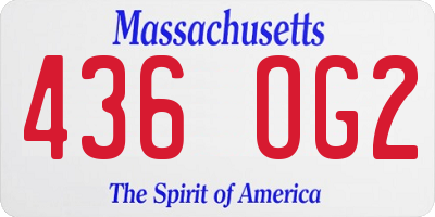 MA license plate 436OG2