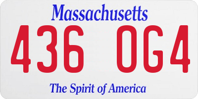 MA license plate 436OG4