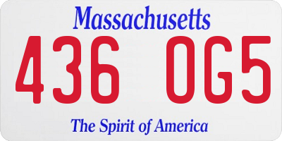 MA license plate 436OG5